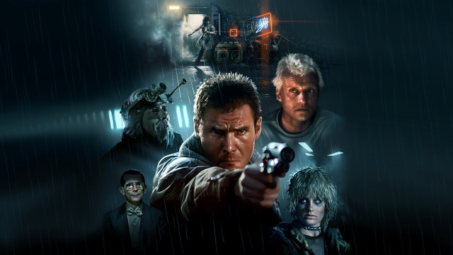 Man rainy cyberpunk portrait old free wallpaper - medium preview image