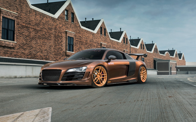 Brown car brick building orange free wallpaper - medium preview image