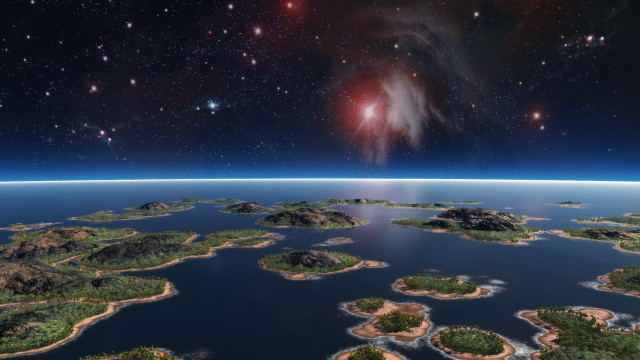Planet land water star sky free wallpaper - medium preview image