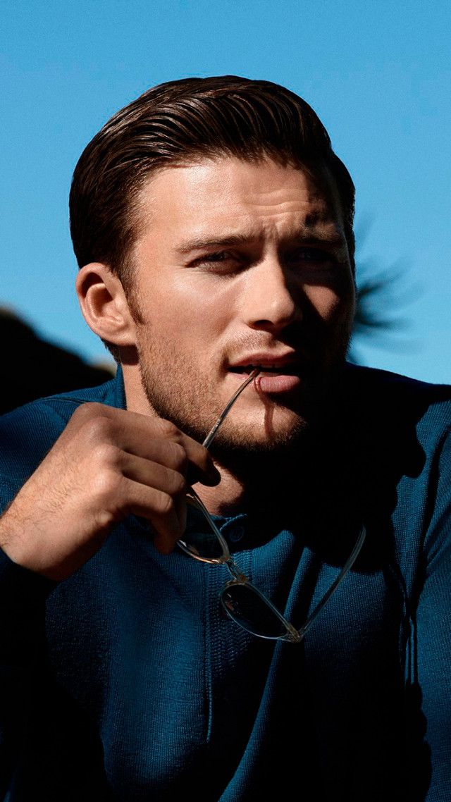 Man scissors mouth blue shirt free wallpaper - medium preview image