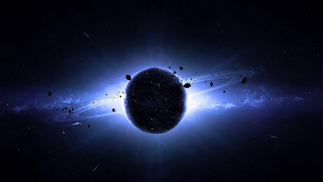 Blackhole blue ring starry sky free wallpaper - medium preview image