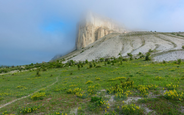Mountain smoke trail nature forest free wallpaper - medium preview image