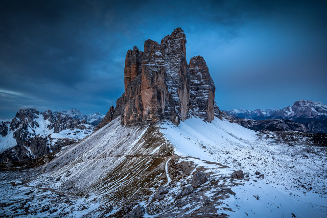 Snowy mountain clouds lake forest free wallpaper - medium preview image