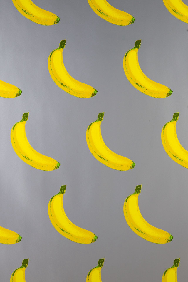 Flying bunch banana gray background free wallpaper - medium preview image