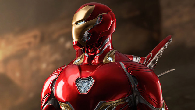 Suit robot sword rocks photorealism free wallpaper - medium preview image