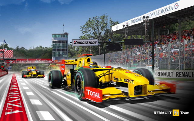 Yellow racecar race track flag free wallpaper - medium preview image