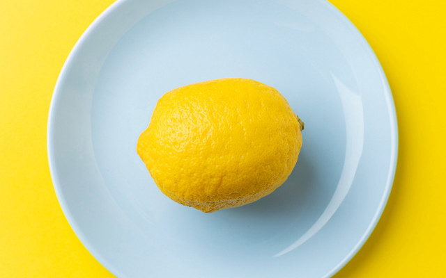 Lemon plate yellow background moon free wallpaper - medium preview image