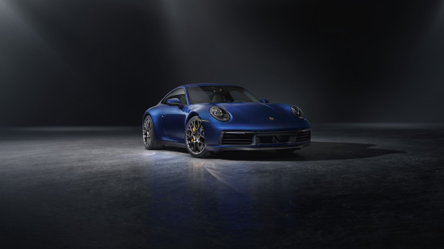 Blue porsche spotlight 3d render free wallpaper - medium preview image