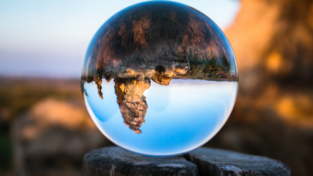 Glass mountain reflection lake wooden free wallpaper - medium preview image