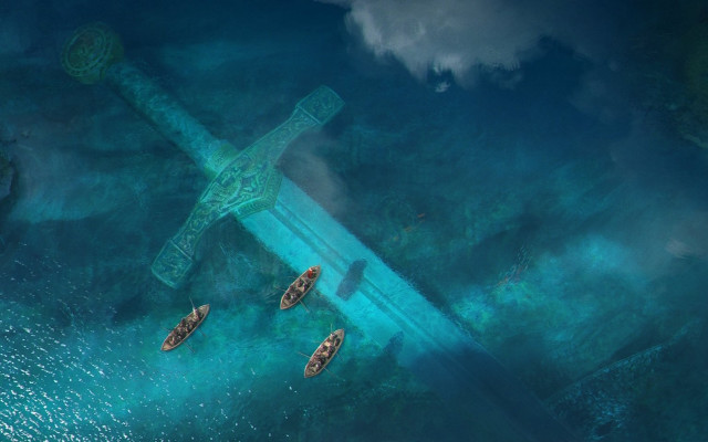 Plane water boats clouds night free wallpaper - medium preview image