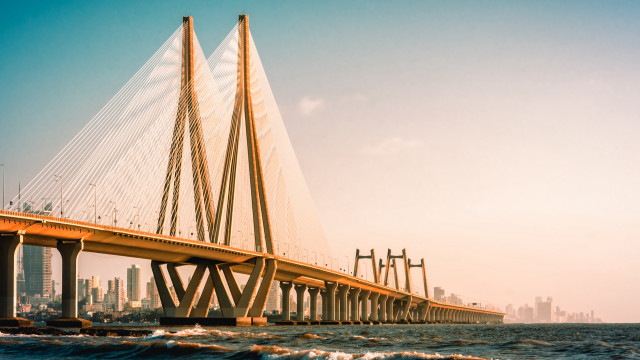 Bridge cityscape sunset reflection samikshavad free wallpaper - medium preview image