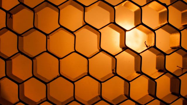 Hexagon mosaic backlighting brick wall free wallpaper - medium preview image