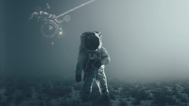 Space suit man space station free wallpaper - medium preview image