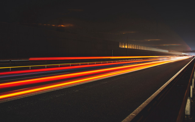Highway night longexposure futuristic detailed free wallpaper - medium preview image