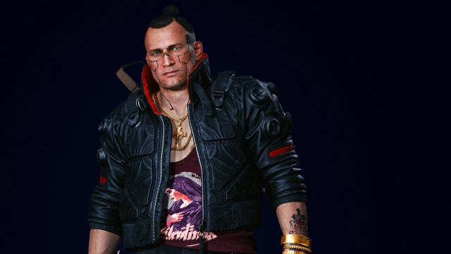 Man leather jacket knife tattoo free wallpaper - medium preview image