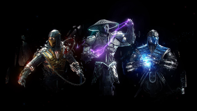 Futuristic suits umbrellas glowing armor free wallpaper - medium preview image