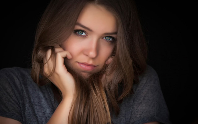 Woman long hair blue eyes #43 free wallpaper - medium preview image