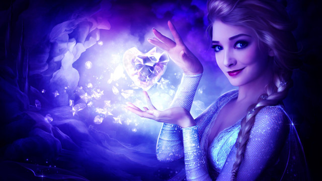 Beautiful lady crystal ball fantasy free wallpaper - medium preview image