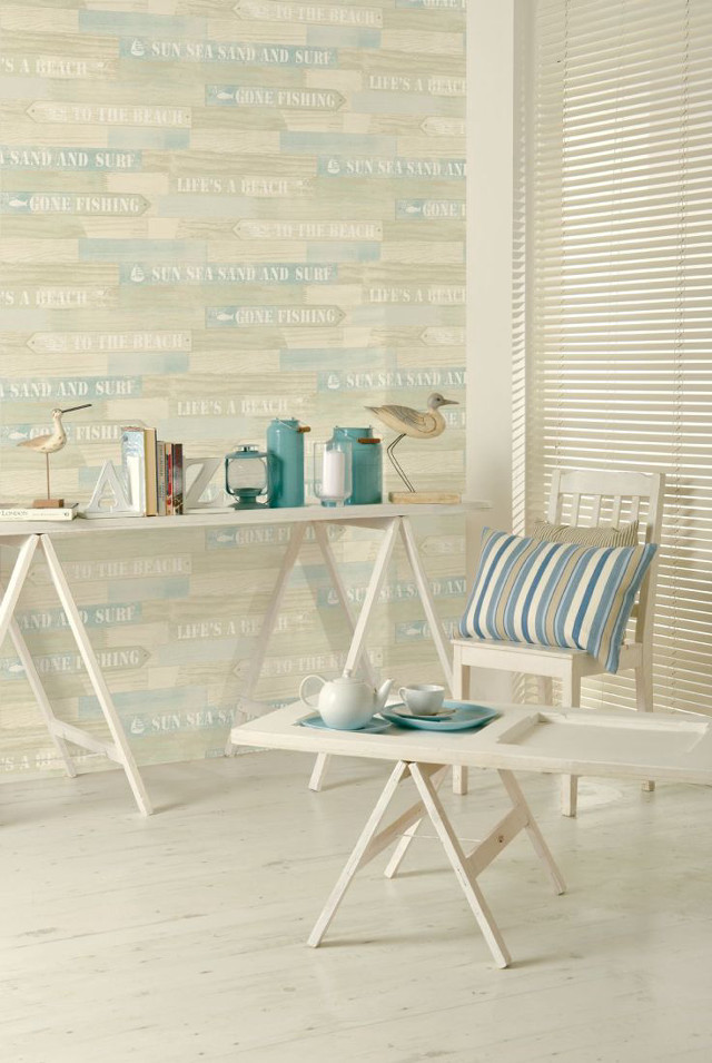 White table blue white striped free wallpaper - medium preview image