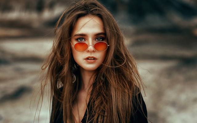 Eszter mattioni red sunglasses blowing free wallpaper - medium preview image