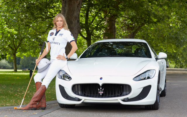 Woman white car broom outdoors free wallpaper - medium preview image