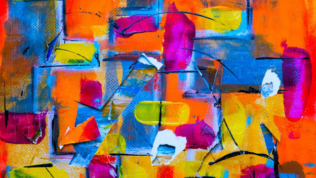 Colorful abstract shapes ultrafine brushstrokes free wallpaper - medium preview image