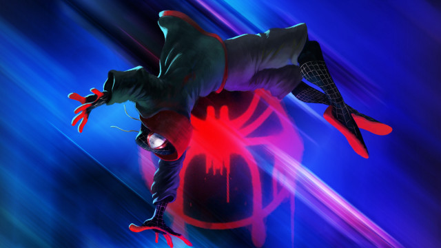 Spider man skateboard trick dark free wallpaper - medium preview image