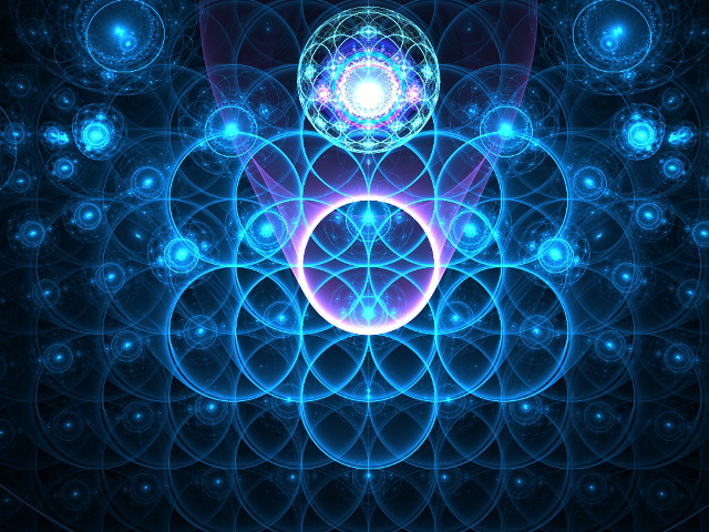 Blue purple abstract flowerlife hologram free wallpaper - medium preview image