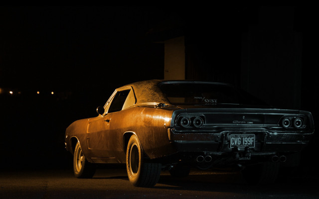 Car dark hood up lights free wallpaper - medium preview image