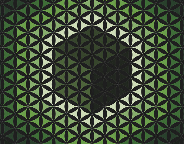 Black green pattern circular design free wallpaper - medium preview image
