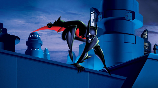 Batman rooftop red cape building free wallpaper - medium preview image