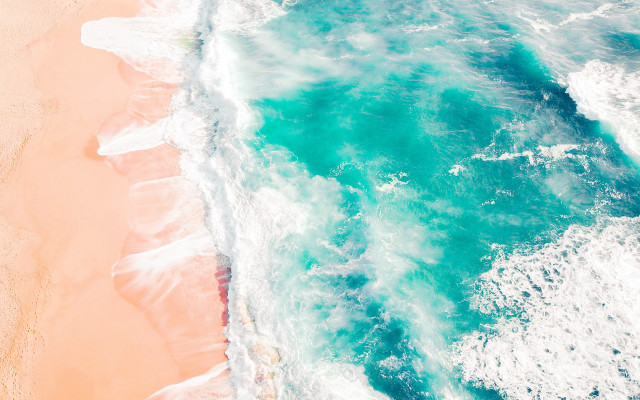 Beach wave surfboard pastel impressionist free wallpaper - medium preview image
