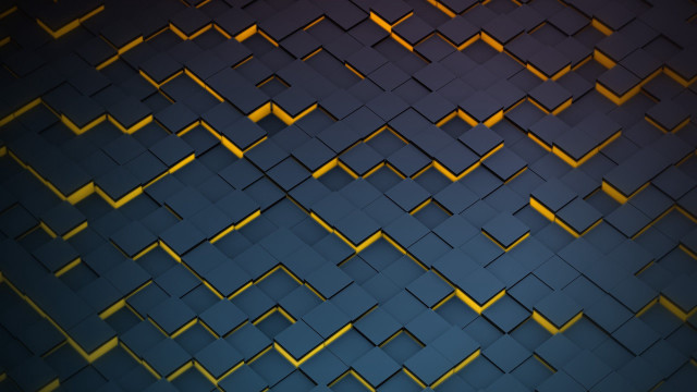 Blue yellow geometric honeycomb brick free wallpaper - medium preview image