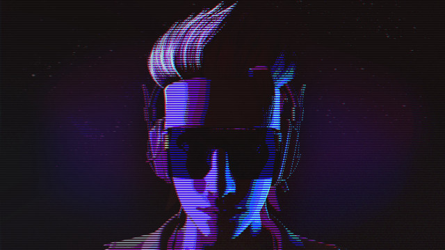 Man cigarette purple background retrofuturism free wallpaper - medium preview image