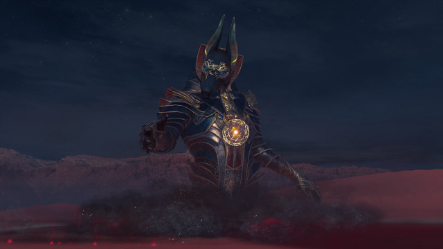 Desert night glowing helmet aurora free wallpaper - medium preview image