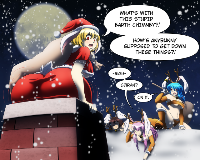 Cartoon santa hat furry christmas free wallpaper for desktop - medium preview image