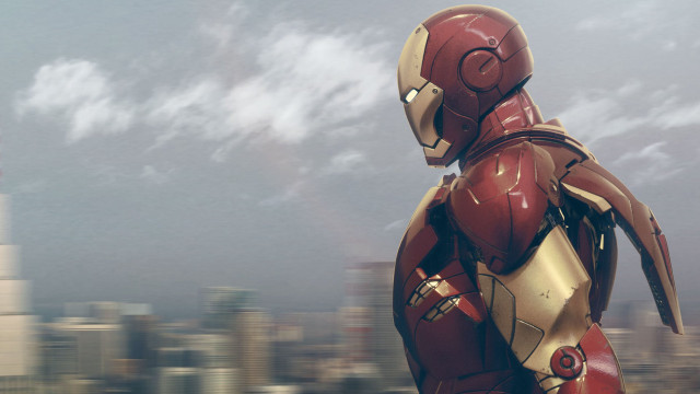 Man suit city skyline skyscraper free wallpaper - medium preview image