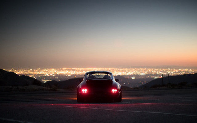 City lights night car road free wallpaper - medium preview image