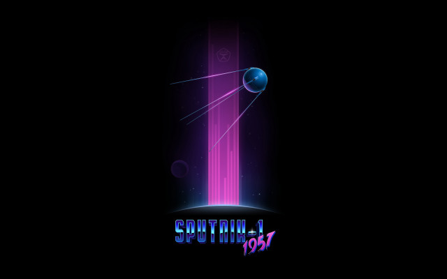 Purple blue retrofuturism synthwave moon free wallpaper - medium preview image