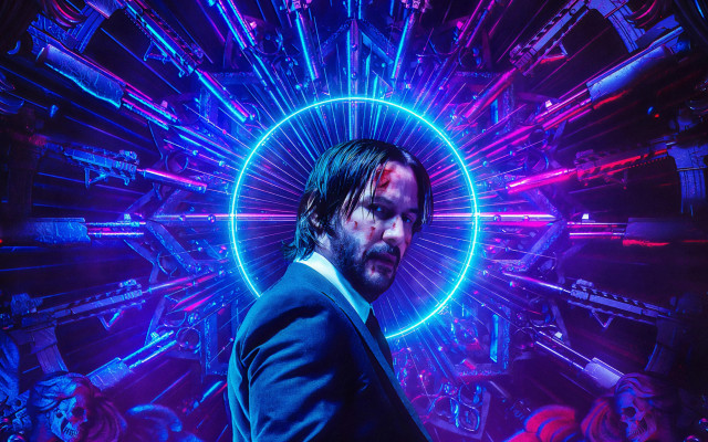 Man suit tie cyberpunk neon free wallpaper - medium preview image