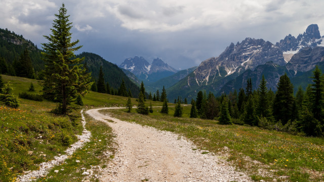Mountain dirt road sky lake free wallpaper - medium preview image