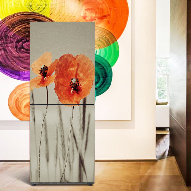 Three flowers vase colorful wall free wallpaper - medium preview image