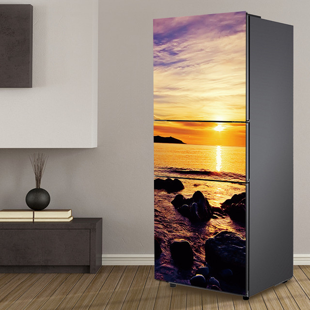 Refrigerator sunset beach image decor free wallpaper - medium preview image