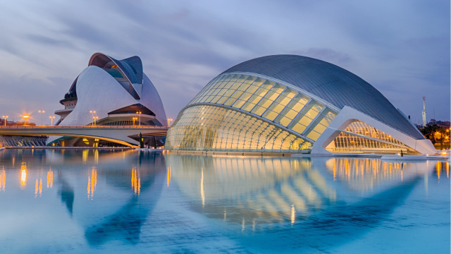 Modernism cityscape reflection water bridge free wallpaper - medium preview image