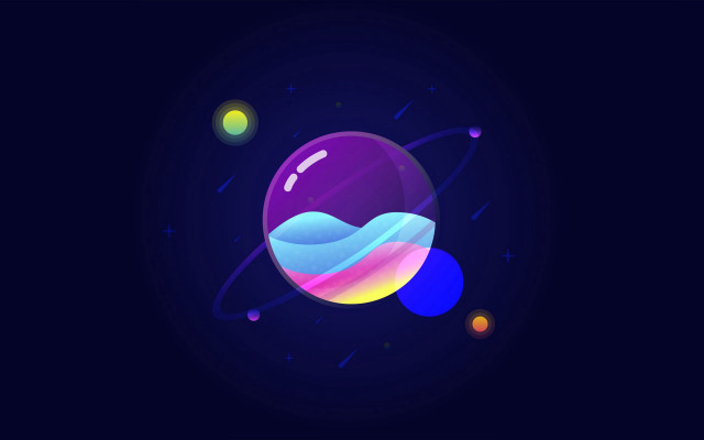 Colorful space moon constellation earth free wallpaper - medium preview image
