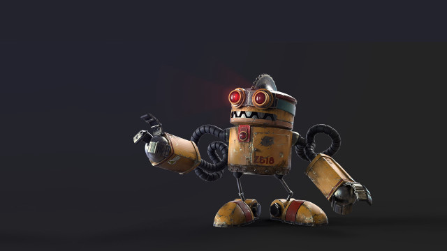 Robot gun helmet dark room free wallpaper - medium preview image