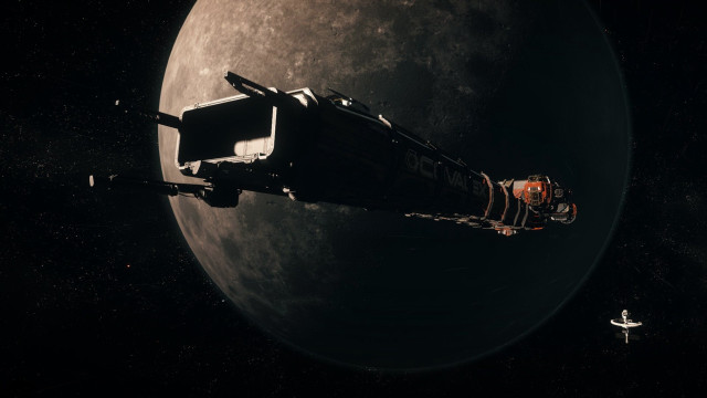 Space station moon shuttle aurora free wallpaper - medium preview image
