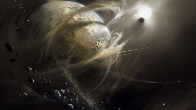 Planet rocks smoke star space free wallpaper - medium preview image