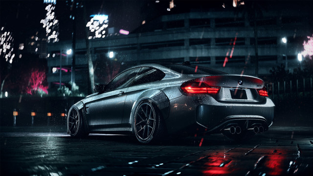 Car rain night lights tail free wallpaper - medium preview image