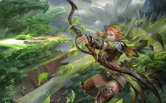 Elf archer greenfireball forest armor free wallpaper - medium preview image
